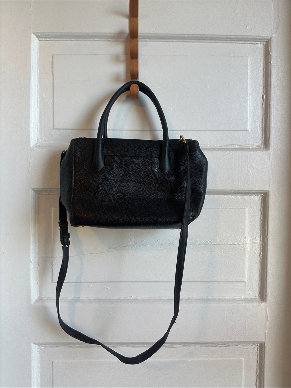 A New Day Trapeze Purse with Shoulder Strap, Zipper, and Snap Corner Fixtures